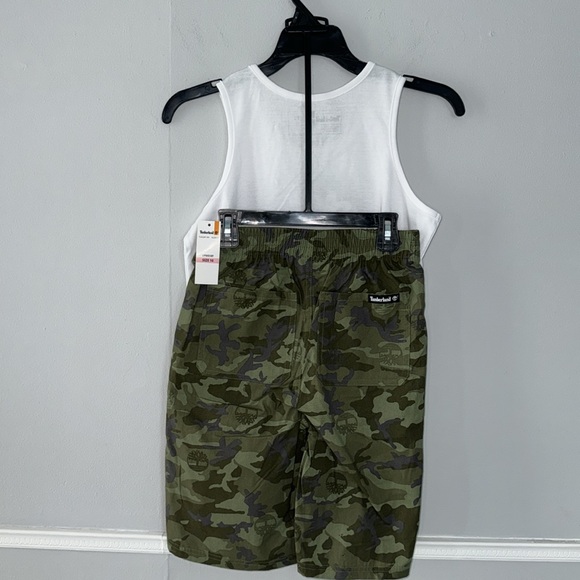 Timberland 2 Piece Set Sleeveless T-Shirt & Camo Short - Picture 2 of 3